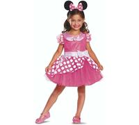 Disney Official Deluxe Pink Minnie Mouse Costume Kids, Minnie Mouse Dress Up Outfit Skirt Girls Fancy Dress, World Book Day Costumes for Girls 5-6 Years