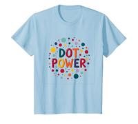 Girls Dot Day Celebration: Dot Power Colorful Fun T-Shirt, Kids, Baby Blue, 8 Years