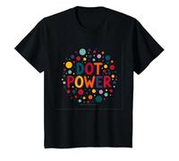 Girls Dot Day Celebration: Dot Power Colorful Fun T-Shirt, Kids, Black, 8 Years