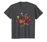 Girls Dot Day Celebration: Dot Power Colorful Fun T-Shirt, Kids, Dark Heather Grey, 8 Years