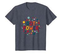 Girls Dot Day Celebration: Dot Power Colorful Fun T-Shirt, Kids, Heather Blue, 8 Years