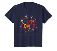 Girls Dot Day Celebration: Dot Power Colorful Fun T-Shirt, Kids, Navy, 3 Years
