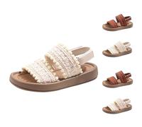 Girls' Double Lace Strap Sandals UK Sale Summer Slip on Water Shoes Anti-Slip Princess Sliders Teen Girl Open Toe Flat Sandal Open Toe Garden Pool Clogs Beach Walking Shoe Casual Footwear