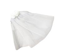 Girls' Double Layer Short Veil Hairpin for Girls Large Rosette Veil for Dinner Dress Stylish Outfits