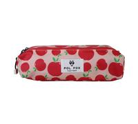 Girls' double pencil case Pol Fox Pompom Rouge 22x8x6 cm