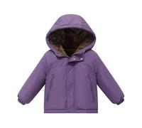 Girls Down Coat for Toddlers and Kids - Insulated Winter Outerwear with Hood Thickened Warmth Windproof Lightweight Jacket for Everyday Use and Outdoor Activities (Purple, 18-24 Months)