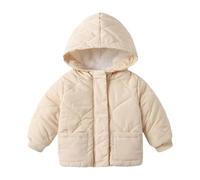 Girls Down Jacket for Everyday Casual Wear - Winter Warm Baby Coat with Thickened Fleece and Cozy Outerwear Styled for Daily Play Outdoor Adventures and School Days (Beige, 6-9 Months)