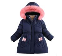 Girls Down Winter Coat for Kids Durable Hooded Outerwear with Cozy Fleece Ideal for Everyday Casual School Autumn Winterwear Product Category Girls Down 2 Product Title Girl Winter (Navy, 9-10 Years)