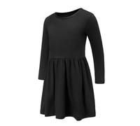 Girls Dress Cotton Long Sleeve Casual Black Dresses for Girls Kids Twirly A-line Skater Dress for School Party Age 2-3 Years