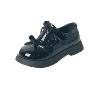 Girl's Dress Shoes ary Jane Flat for Flower Girl a y School Wedding ow Tot Walk Shoes Front Bow Ballerina Flat Shoe for Wedding a y Christmas (Black, 9 Little child)