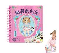 Girls' Dress Up Activity Book, Princess Dress Up Activity Book, Make-up and Dressing Games for Young Girls, Scratch Paper Art Craft Activity Sticker Book Toy Princess Dress Up, Geb