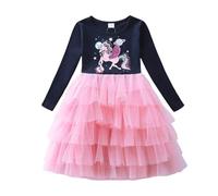 Girls Dress Winter Long Sleeve Princess Tutu Dress Birthday Wedding Party Christmas Ballet Dress for Kids Autumn Spring Halloween Dancing Black Pink Unicorn Cake Tulle Dresses Age 4