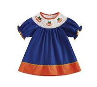 Girls Dresses Floral Embroidery Sleeve Casual Summer Outfit for Toddlers 12 Months to 4 Years Comfortable Elastic Waist Play Dress Children Place Big Girls Dresses Christmas Dresses for Toddler Girls