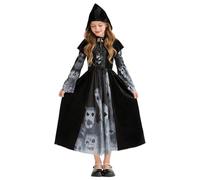 Girls Dresses, Halloween Witch Costume For Kids Kids Skeleton Ghost Costumes Girls Halloween Grow In The Dark Zombie Scary Fancy Dress Outfits With Hood （3-11Yrs