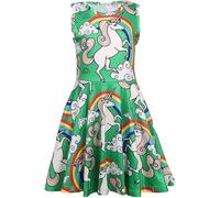Girls Dresses Unicorn Summer Sleeveless Casual Party A Line Swing Twirl Sundress for Kids Aged 4-9 Years, 7-8 Years Green