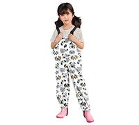 Girls Dungarees Waterproof Kids Rain Trousers Braces Cute Animals Pattern Boys Lightweight Overalls Toddler Mud Pants Jumpsuit Breathable Windproof Spring Outdoor (6-Multicolor, 8-9 Years)