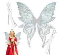 Girls Fairy Wings - Role Playing Butterfly Costume | Halloween Dress Up Accessories for Stage Performance Masquerade, Kids Cosplay Costume
