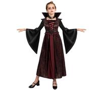 Girls Fancy Dress Costume Pirate Kids Halloween with Boolded Headband Zombie Boy Costumes Bat Print Tutu 3-8 Y Red