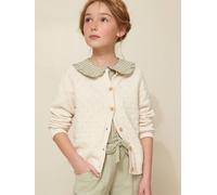 Girl's fancy stitch cardigan CYRILLUS ecru
