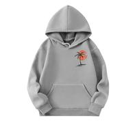 Girls Fashion Hooded Sweatshirt Casual Pullover with Tropical Coconut Tree Print and Front Pocket for Teen Youth Clothes Pink Gifts 12 Year Olds 9-12 Years