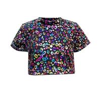 Girls Fashion Tops Short Sleeve Sequin Navel Exposed Tee for Daily Wear Performance Party Outfits Age 2 to 16 Years Shirt Long