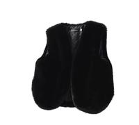 Girls Faux Fur Vest Coat Sleeveless Open Front Gilet Winter Warm Waistcoat Fuzzy Fleece Jacket Toddler Outerwear School Holiday Cold Weather Black 5 Years
