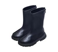 Girls Faux Leather Back Zip Combat Boots Kids Mid Calf Booties Smart Look | Roomy Toe Box, Easy Wipe Clean Finish, Breathable Lining, Cushioned Footbed Padding, Reinforced Heel Counter