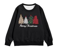 Girls Festive Print Long Sleeve Pullover Winter Warmth Sweatshirt for Autumn and Cold Weather Cozy Soft Fleece Lined Top Christmas Jumper 3XL His and Hers Boys Xmas Gifts for