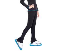 Girls Figure Skating Pants High Waist Leggings Skate Training Clothes for Kids Teens Black, black, 4-5 Years