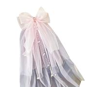 Girls First Communion Veil Set With Adjustable Hair Clip And Bow Design White Lace Headpiece For Easter Dress Accessories White Tulle First Holy Communion Veil