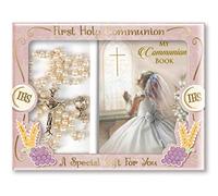 Girl's First Holy Communion Gift Pearl Effect Rosary & Mini Communion Book …