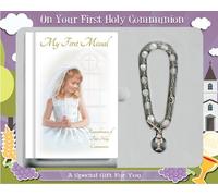 Girls First Holy Communion Hardback Giftset Including Hardback Missal with Prayer Card/Book Mark and Bracelet