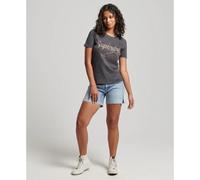 Superdry Vintage Merch Store Skinny Short Sleeve T-shirt Black L Woman