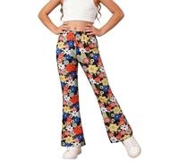 Girl's Flare Leggings High Waisted Bootcut Yoga Pants for Kids Stretchy School Uniform Pants Bell Bottom for Girls 1-14 Years