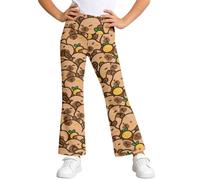 Girl's Flare Leggings High Waisted Bootcut Yoga Pants for Kids Stretchy School Uniform Pants Bell Bottom for Girls 1-14 Years