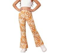 Girl's Flare Leggings High Waisted Bootcut Yoga Pants for Kids Stretchy School Uniform Pants Bell Bottom for Girls 1-14 Years