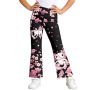 Girl's Flare Leggings High Waisted Bootcut Yoga Pants for Kids Stretchy School Uniform Pants Bell Bottom for Girls 1-14 Years