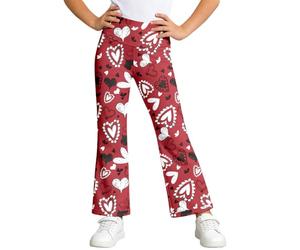 Girl's Flare Leggings High Waisted Bootcut Yoga Pants for Kids Stretchy School Uniform Pants Bell Bottom for Girls 1-14 Years