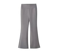 Girls Flare Leggings Kids High Waisted Yoga Pants Youth Girls Full Length Stretchy Black Bell Bottoms Dance Workout Yoga ootcut Active Leggings Flare Tights (Grey, 3-4 Years)