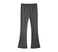 Girls Flared Leggings Plain Yoga Pants Kids Elastic High Waist Bell Bottoms Stretchy Full Length Bootcut Trousers Casual Wide Leg Pants for School Yoga Dance 5 Years Dark Gray