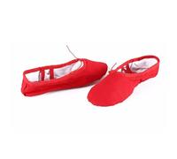 Girls Flat Canvas Head Black White Soft Zapatos De Punta De Ballet Slippers Ballet Belly Gym Yoga Dance Shoes Kids Woman Man(Red,28)