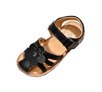 Girls Flat Sandals Anti-Slip Open Toe Adjustable Walking Shoes For Boys Soft Closed Fashion Beach Sandals Bridesmaid Slippers Sea Kids White Size 7 With Strappy Ankle Big Little (Black,9.5)
