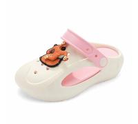 Girls Flat Sandals Easy Fasten Summer Beach Jelly Shoes Toddler Sandals White Slippers Kids Shoe Laces Black Size 6 with Strappy Ankle Zipper for Big Little Summer Autumn (Pink,13.5)