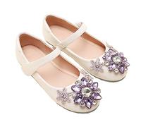 Girls Flat Sandals Flats Mary Jane Dance Party Cosplay Shoes Infants Kids Buckle Zip Up Gold Slip On Slippers Jazz Pink Slide Wedding Bridesmaid for Little Kid/Big Kid (White,1)