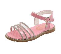 Girls Flat Sandals Size 10 Bright Diamond Strap Sandals Clear Strap Sandal Adjustable Ankle Strap Sandal Wide Fit Soft Sole Shoes Casual Walking Shoes Comfort Fit School Shoe Summer Footwear