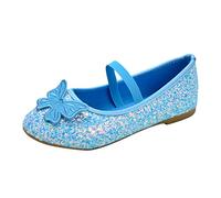 Girls Flat Shoes Sparkly Crystal Party Pumps with Glitter Sequins and Bowknot Elegant Dress Shoes for Dancing Performance and Special Occasions