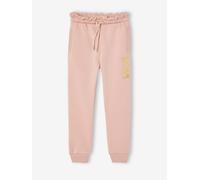 Girls' fleece joggers with leg print rose