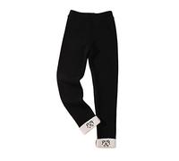 Girls Fleece Lined Leggings Winter Warm Pants for Kids Toddler Baby Girls Thermal Leggings Skinny Thick Pants Stretchy Basic Length Pants (Black, 2-4 Years)