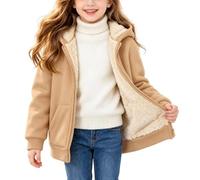 Girls Fleece Lined Zip Up Hoodie Warm Winter Sherpa Jacket 4-14 Years | Thermal Teddy Hooded Sweatshirts Jackets Pockets Ribbed Cuffs And Hem Plush Inner Coats School Outdoor Walking Travelling