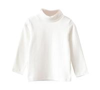Girls Fleece Tops Kids Fleece Shirts Spring Fall Winter Turtle Neck Solid Long Sleeve Round Neck Top Party Birthday School Shirts Girls 4-5 Years White
